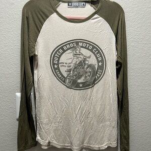 Dutch Bros Olive and Cream Long Sleeve Tee